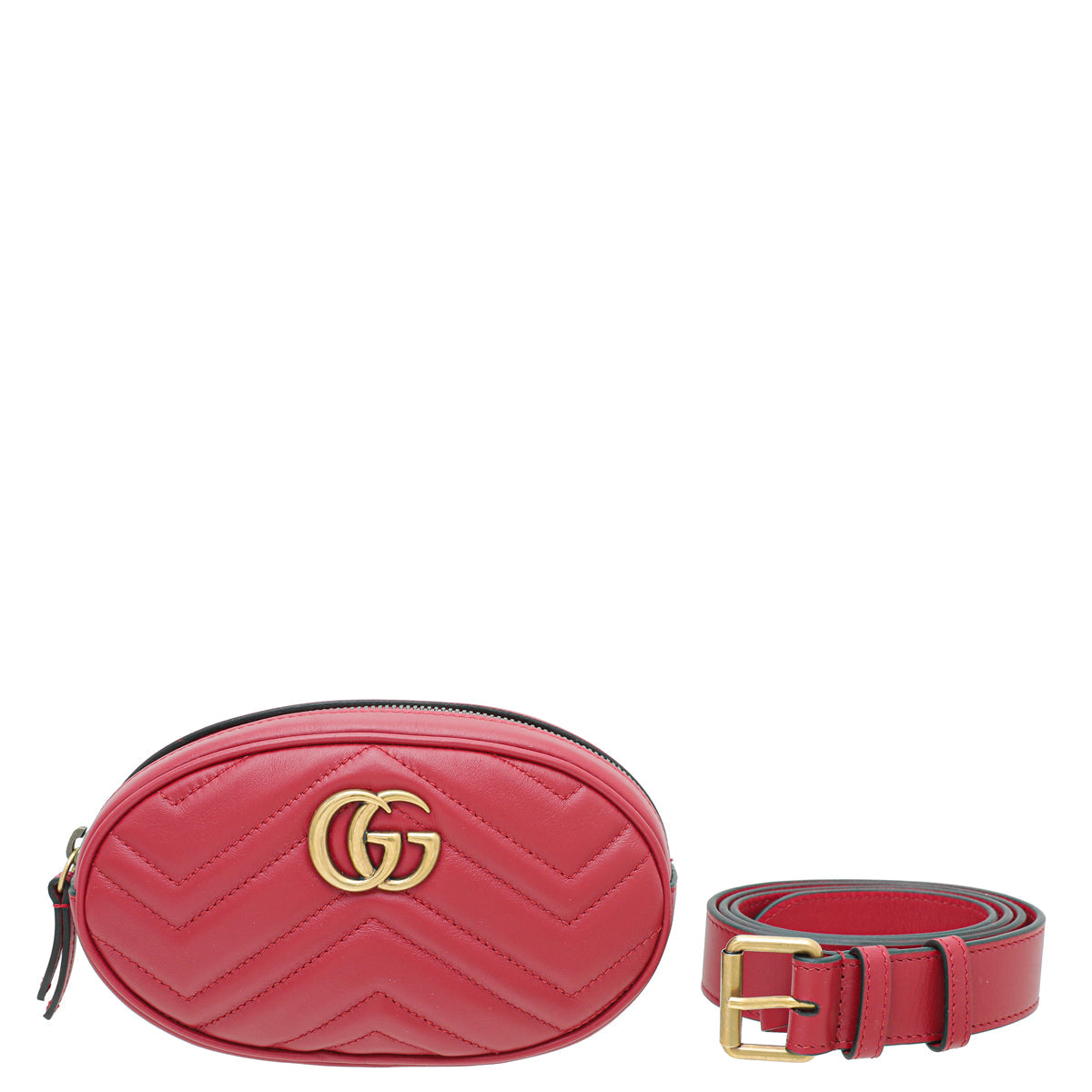 Gucci Red GG Marmont Mini Belt Bag