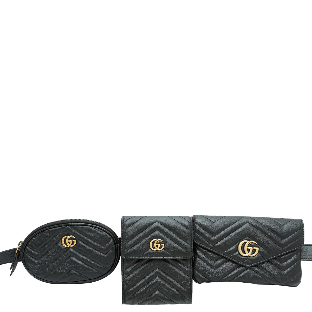 Gucci Black GG Marmont 2.0 Multi Belt Bag