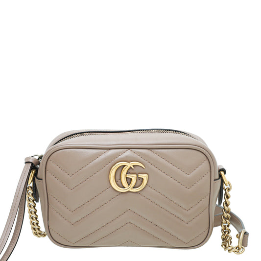 Gucci Dusty Pink GG Marmont Camera Mini Bag