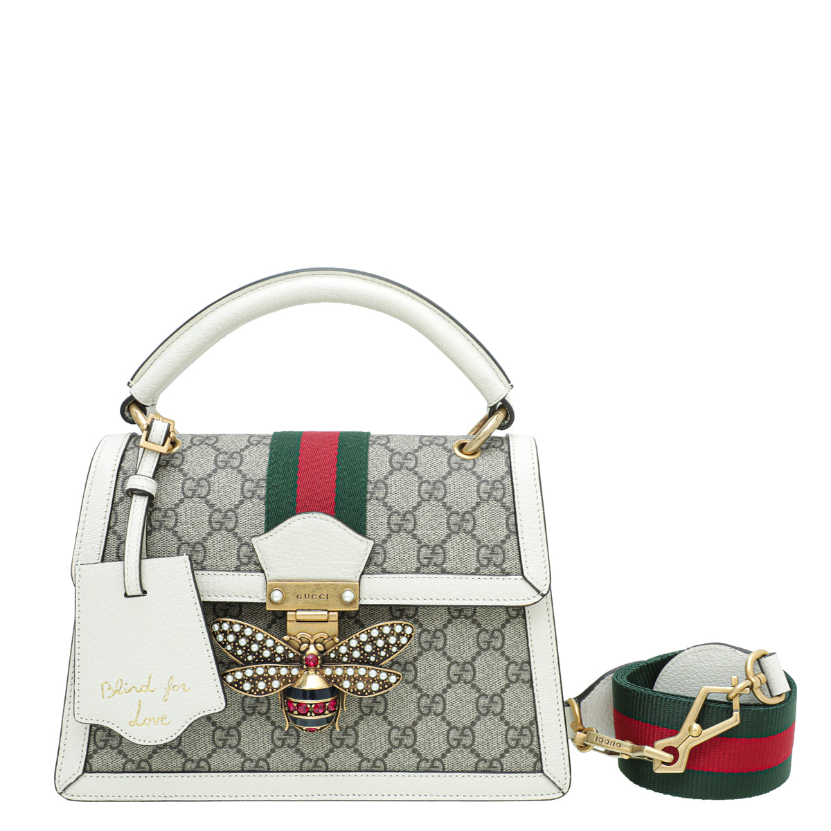 Gucci Bicolor GG Supreme Queen Margaret Top Handle Small Bag