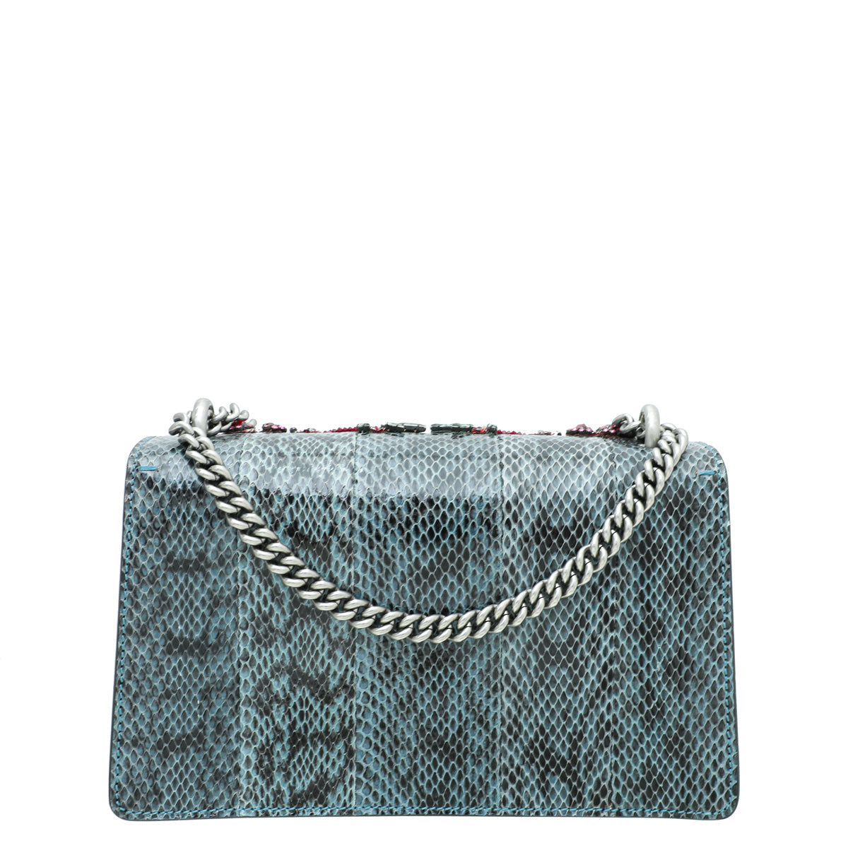 Gucci Marine Blue Python Crystal Embellished "Blind for Love" Dionysus Bag