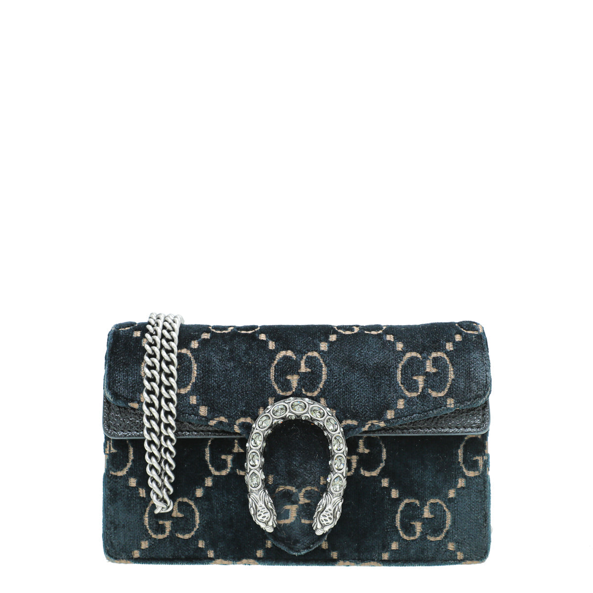 Gucci Navy Blue Velvet Dionysus Super Mini Bag