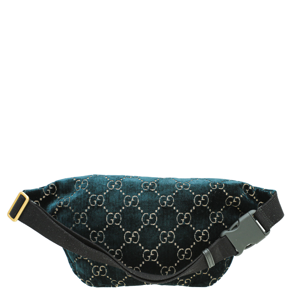 Gucci Petrolum Blue Velvet GG Web Belt Bag