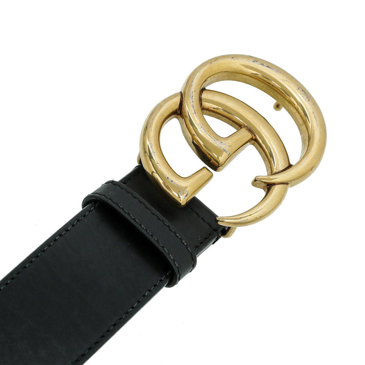 Gucci Black Aged GG Marmont 40mm Belt 36