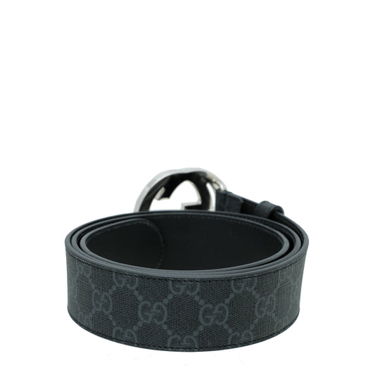 Gucci Black GG Supreme Interlocking G Belt 40