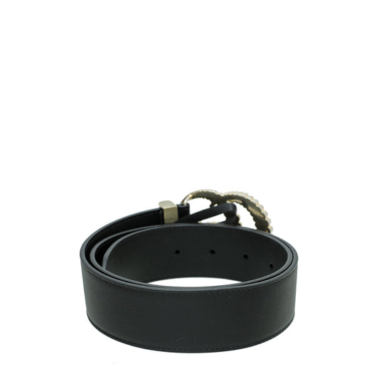 Gucci Black Double G Torchon 40mm Belt 32