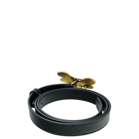 Gucci Black Queen Margaret Bee Slim Belt 34