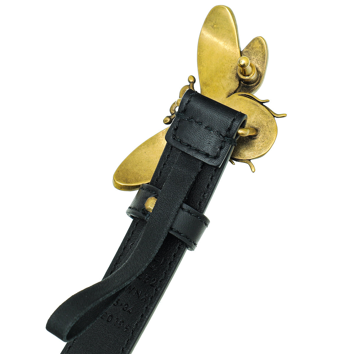 Gucci Black Queen Margaret Bee Slim Belt 34