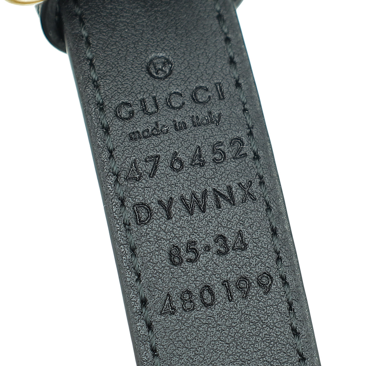 Gucci Black Queen Margaret Bee Slim Belt 34