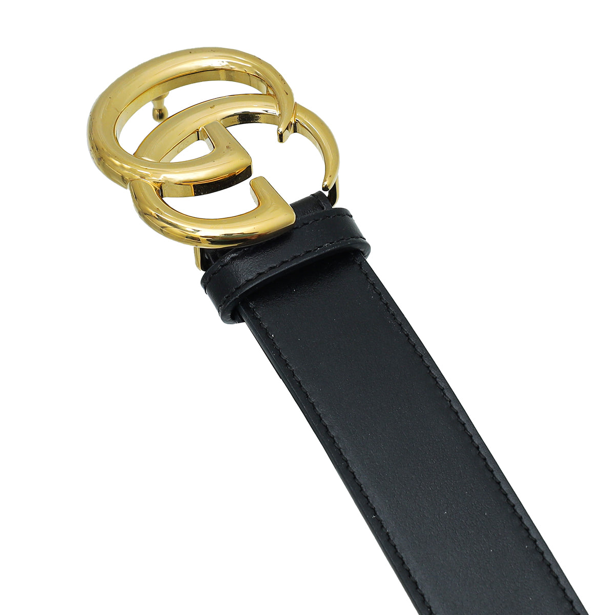 Gucci Black Shiny GG Marmont Belt 32