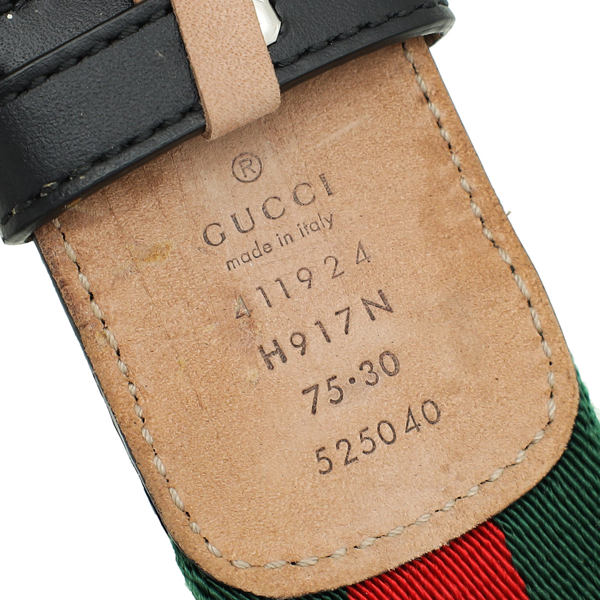 Gucci Tricolor Interlocking G Web Belt 30