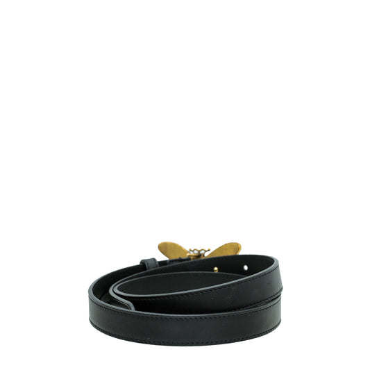 Gucci Black Queen Margaret Bee 20mm Belt 32