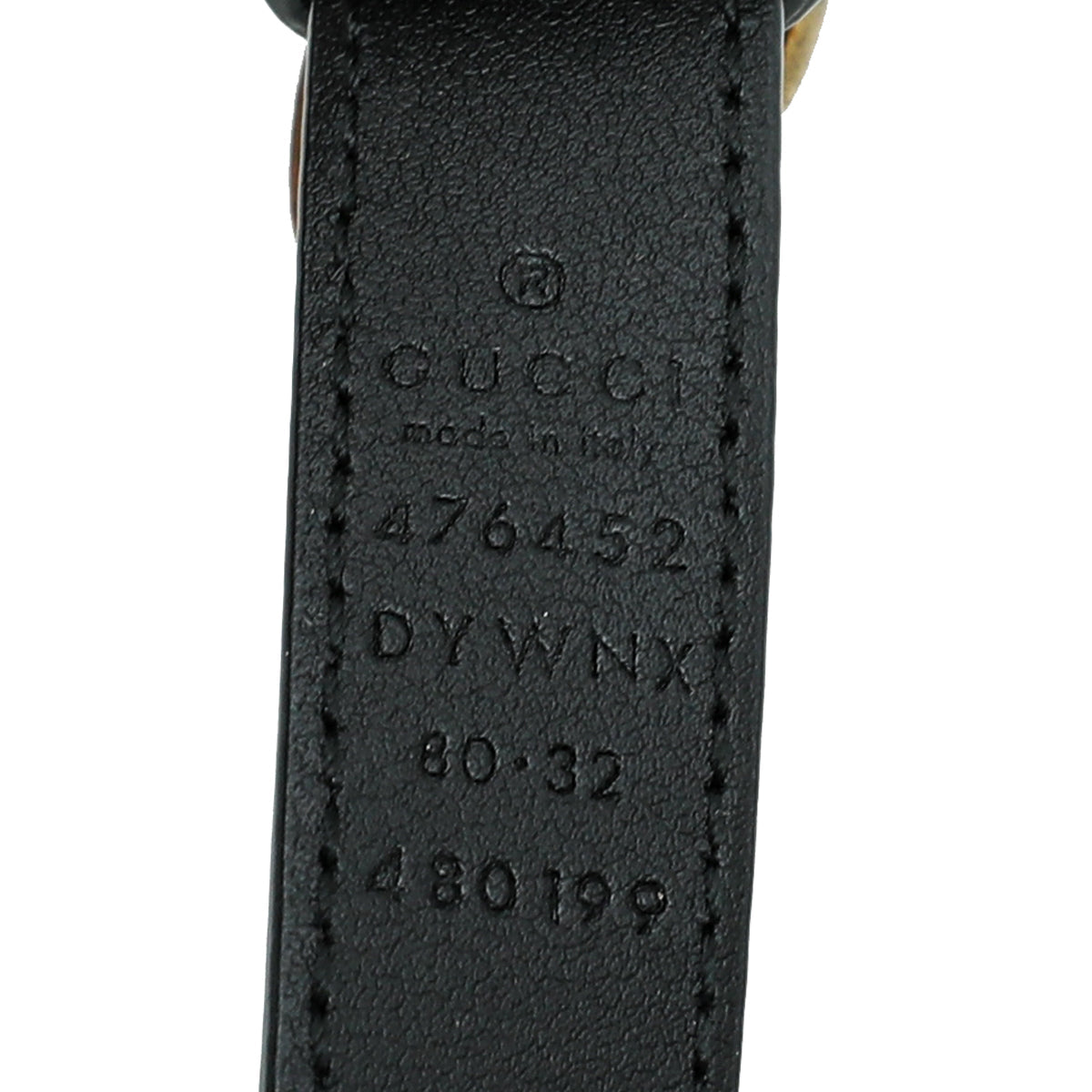 Gucci Black Queen Margaret Bee 20mm Belt 32