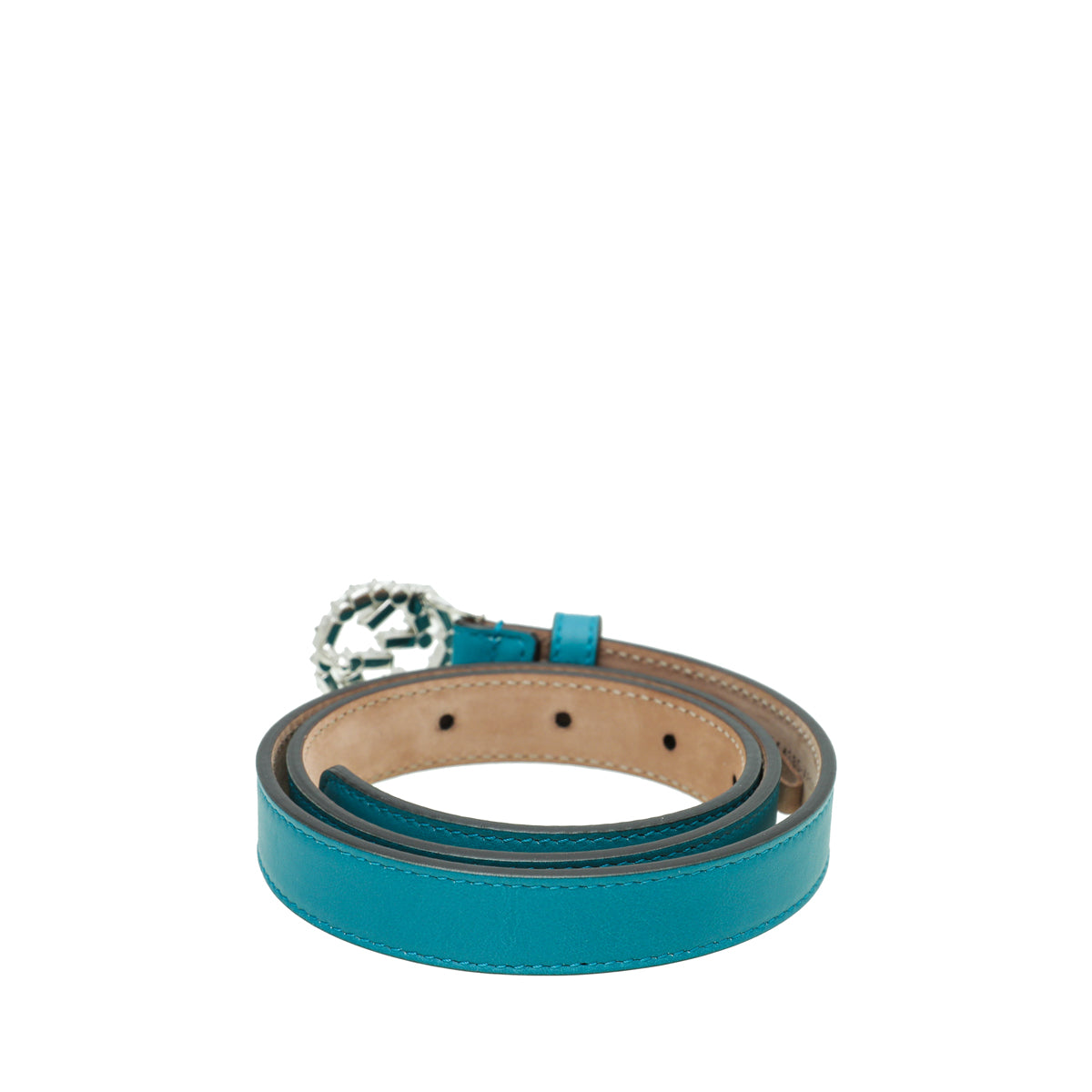 Gucci Turquoise Crystal Interlocking G Belt 28