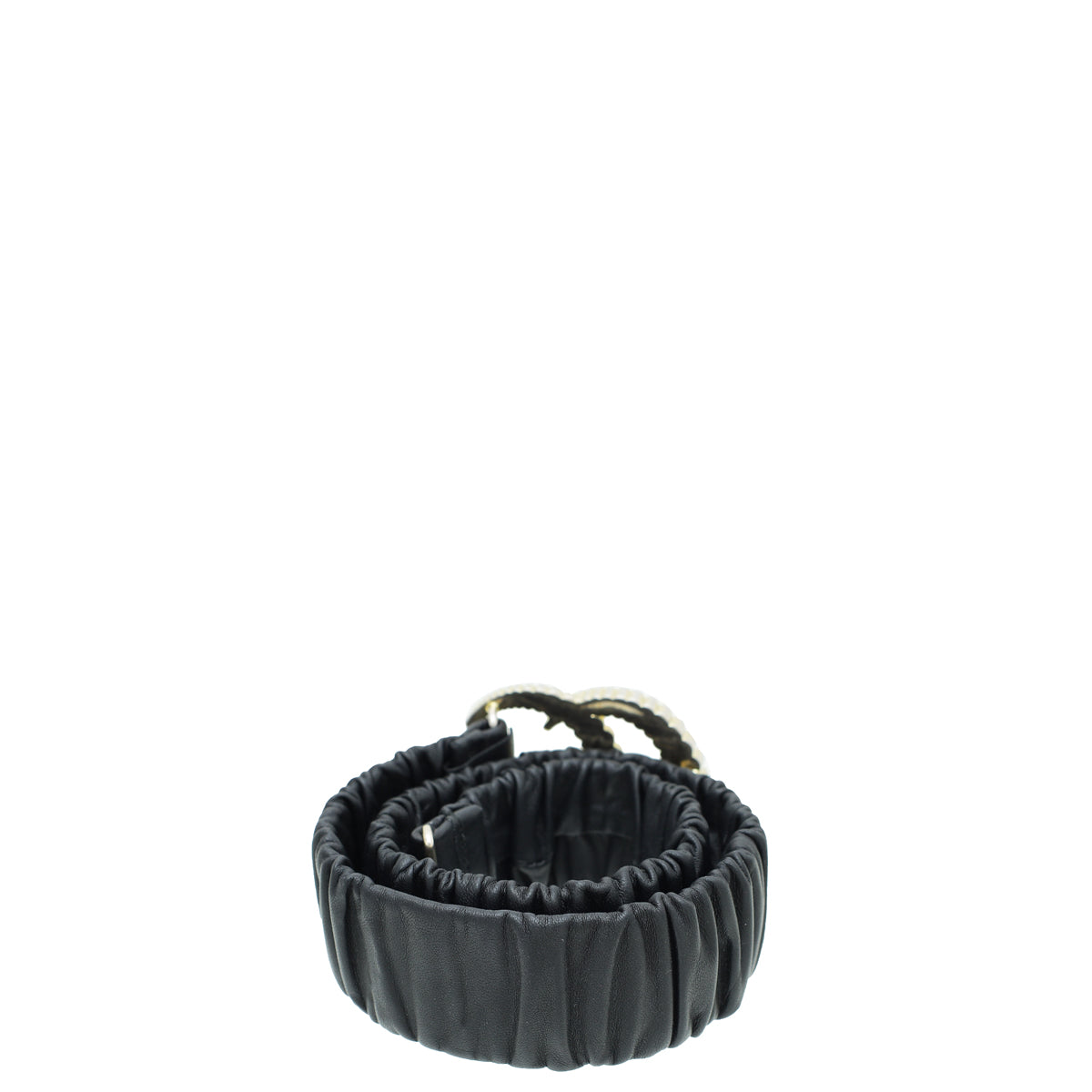 Gucci Black Torchon Double G Elasticized Belt 30