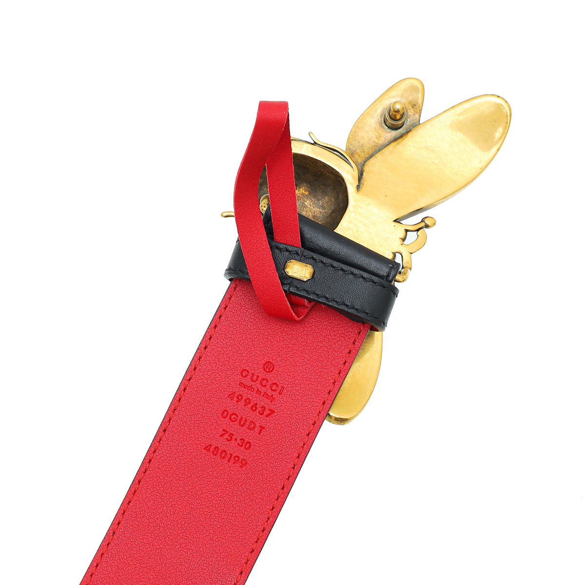 Gucci Bicolor Queen Margaret Bee Belt 30