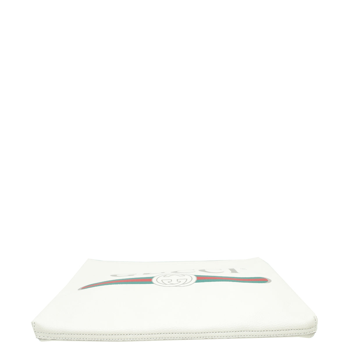 Gucci White Logo Portfolio Clutch