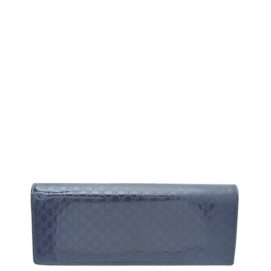 Gucci Blue Violet Microguccissima Broadway Clutch