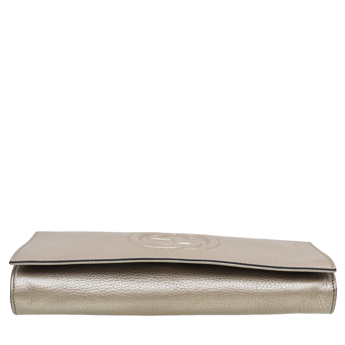 Gucci Metallic Champagne Soho Tassel Flap Clutch