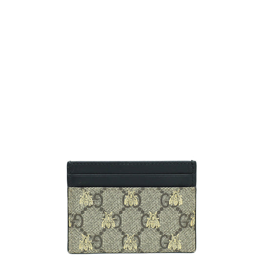 Gucci Tricolor GG Supreme Bees Card Holder