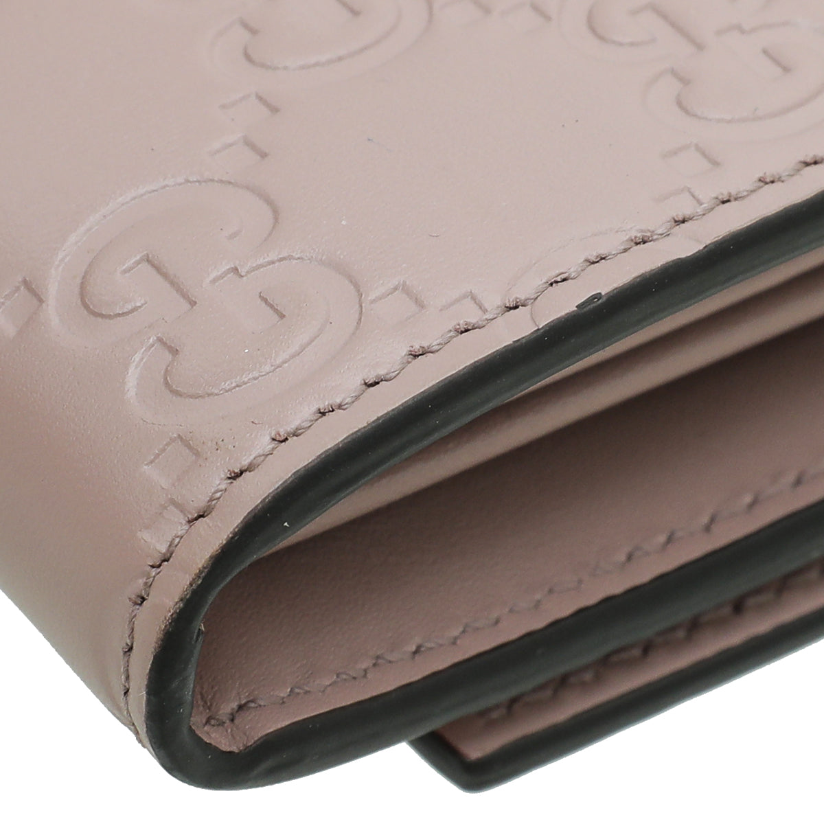 Gucci Baby Pink GG Guccissima Bow Continental Wallet