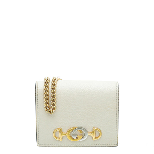 Gucci Cream Zumi Chain Card Case