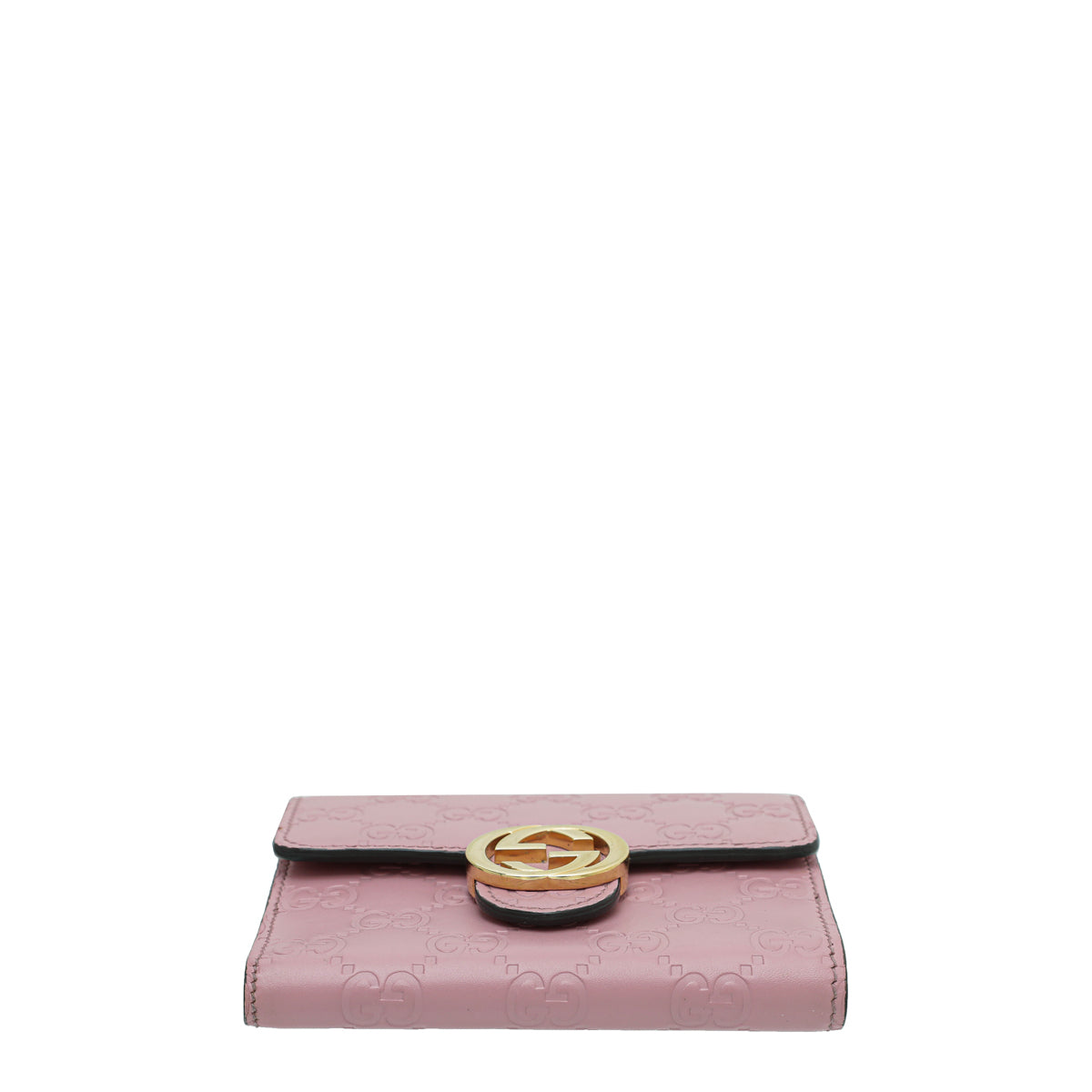 Gucci Pink Guccissima Interlocking G French Wallet