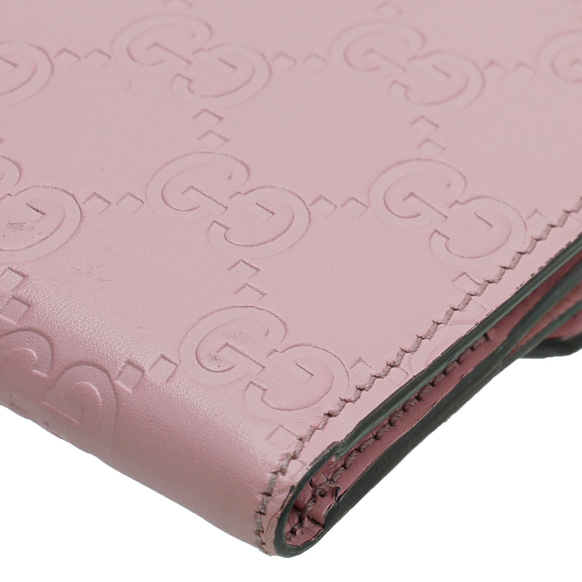 Gucci Pink Guccissima Interlocking G French Wallet