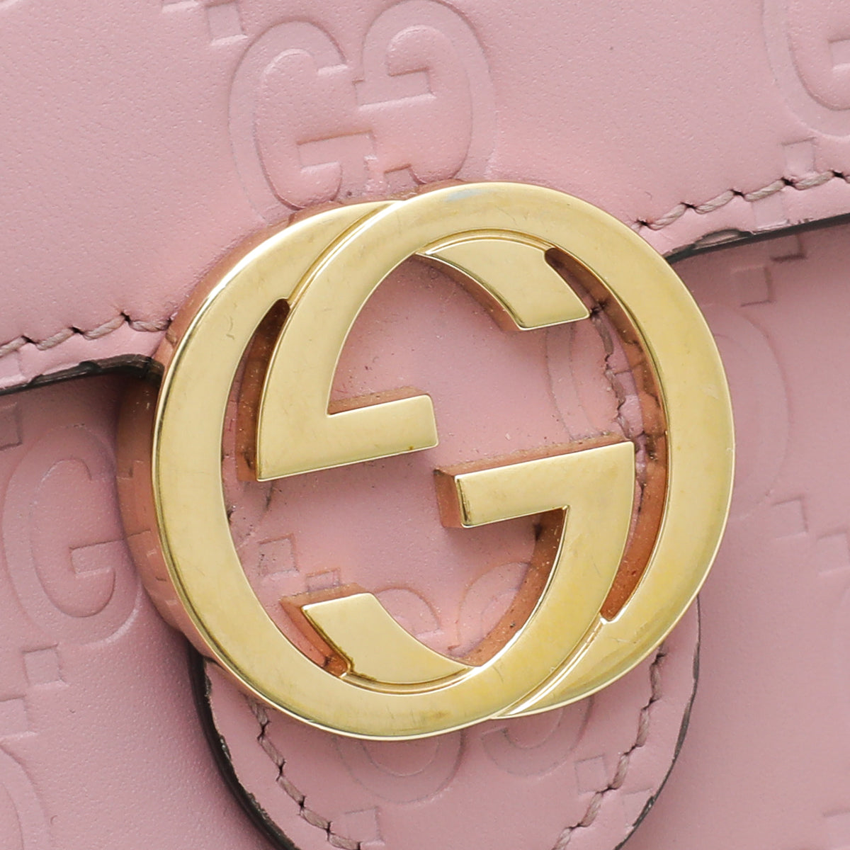 Gucci Pink Guccissima Interlocking G French Wallet