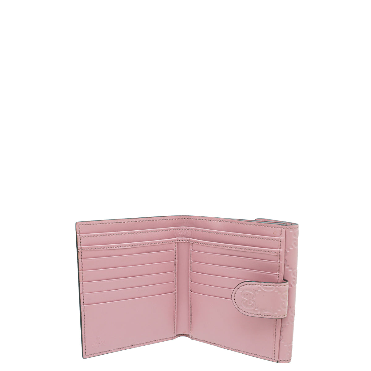 Gucci Pink Guccissima Interlocking G French Wallet