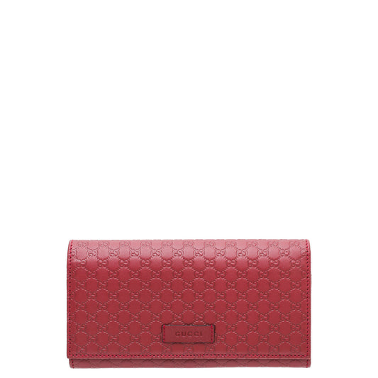 Gucci Red GG Microguccissima Continental Wallet