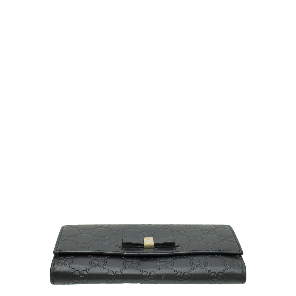 Gucci Black GG Guccissima Bow Continental Wallet