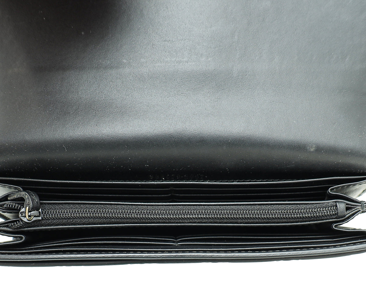 Gucci Black GG Guccissima Bow Continental Wallet