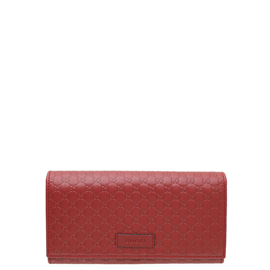 Gucci Red Microguccissima Continental Wallet