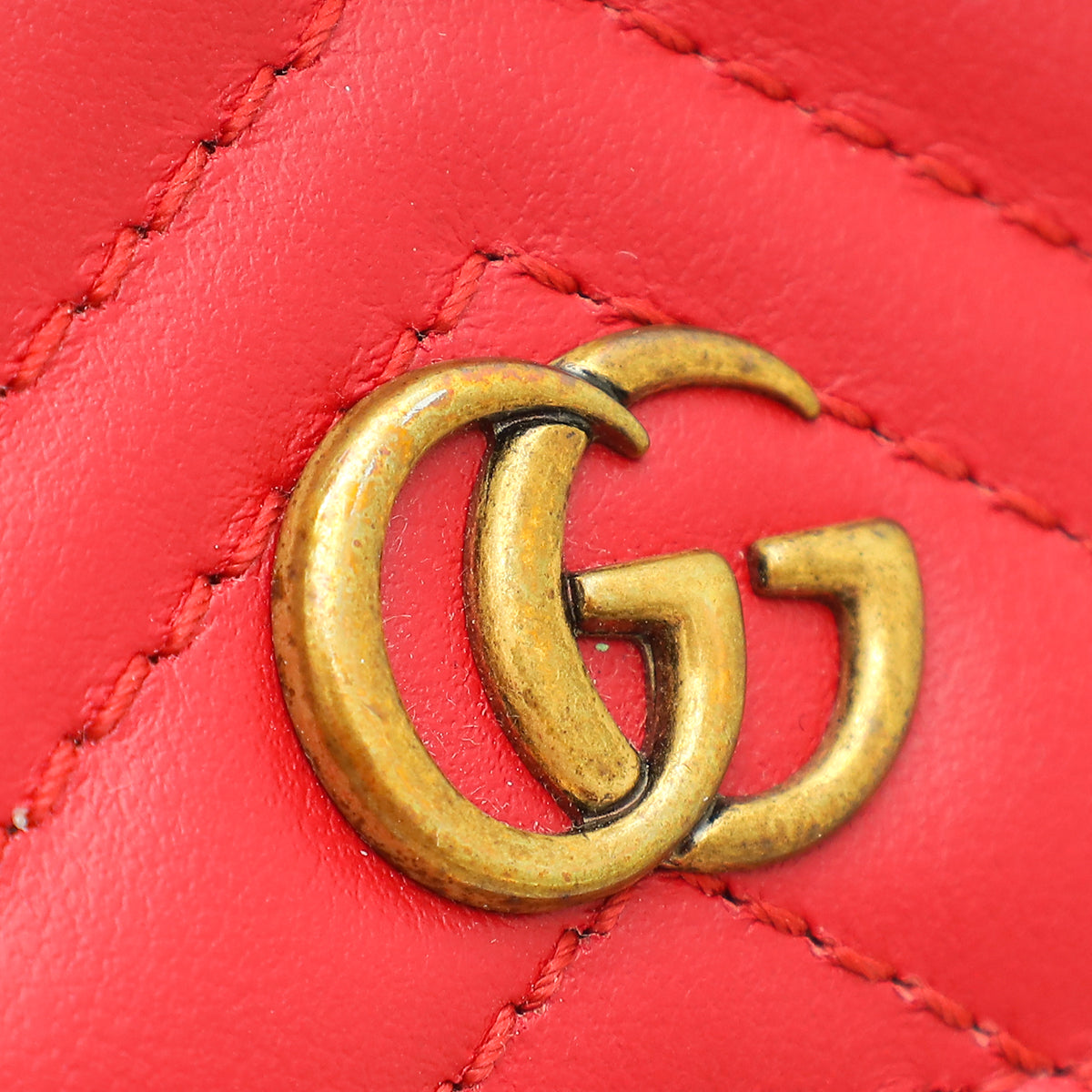 Gucci Red GG Marmont Card Case