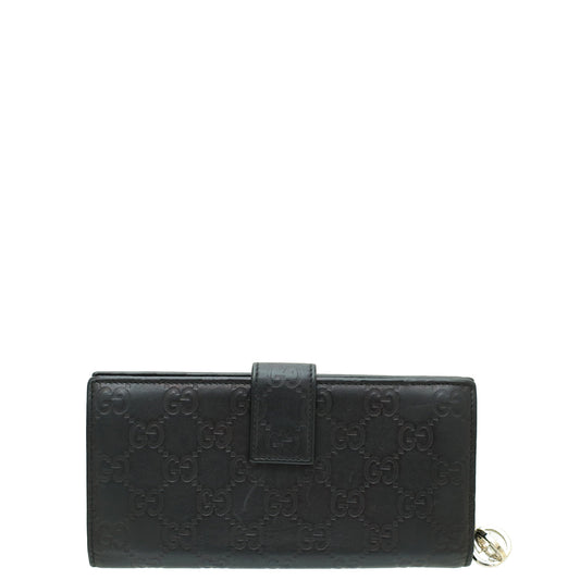 Gucci Black GG Guccissima Continental Wallet