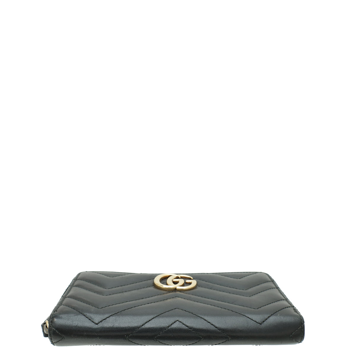 Gucci Black GG Marmont Zip Around Long Wallet