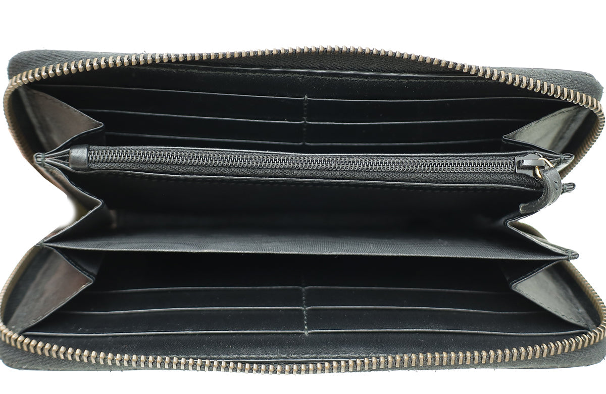 Gucci Black GG Marmont Zip Around Long Wallet