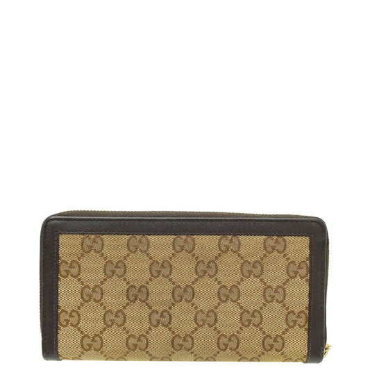 Gucci Bicolor Interlocking G Zip Around Wallet