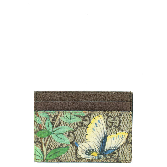 Gucci Multicolor GG Supreme Tian Card Holder