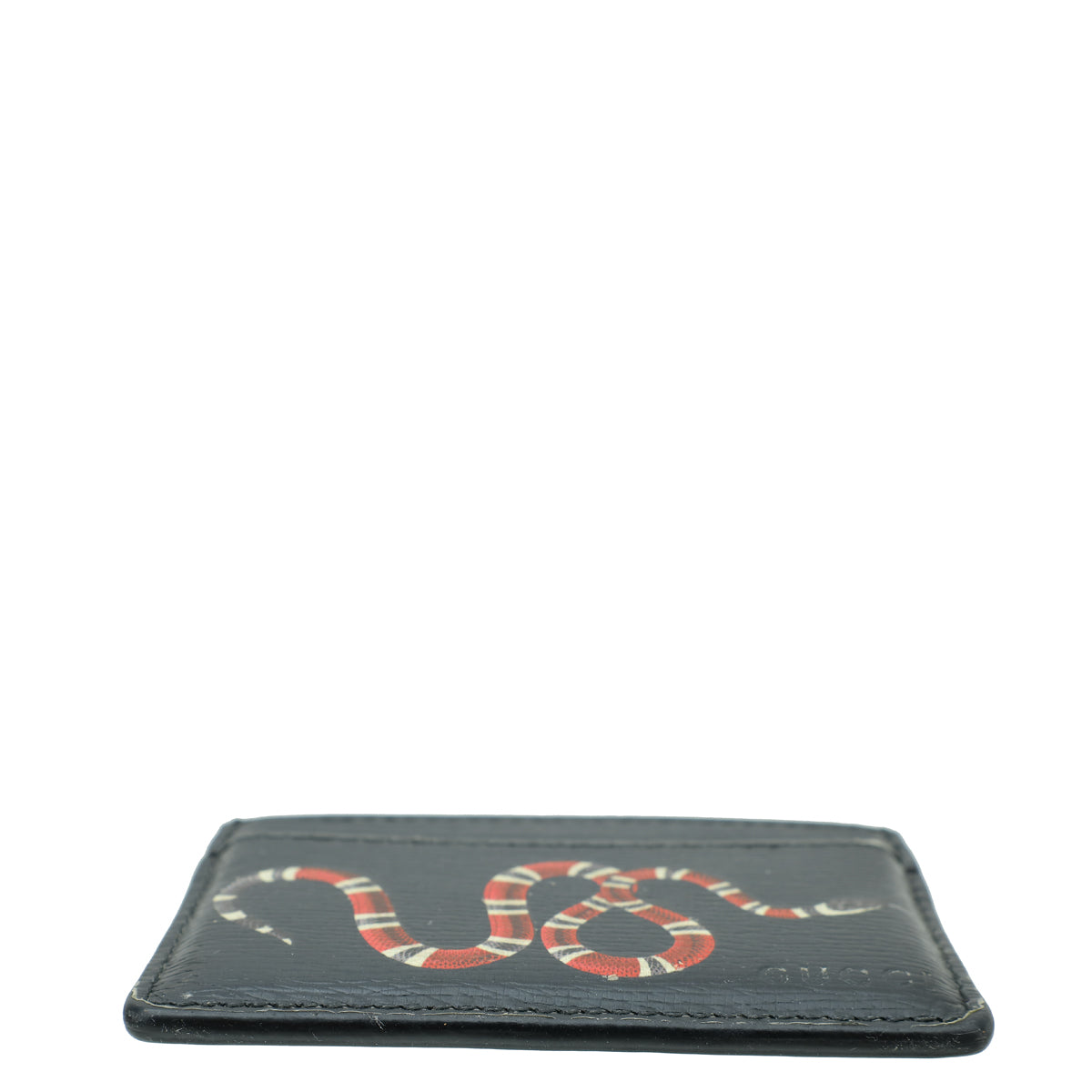 Gucci Black Kingsnake Print Card Holder