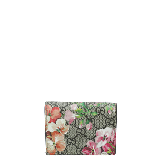 Gucci Bicolor GG Supreme Blooms Card Case Wallet