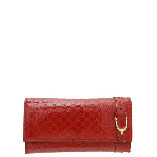 Gucci Red Microguccissima Nice Long Wallet