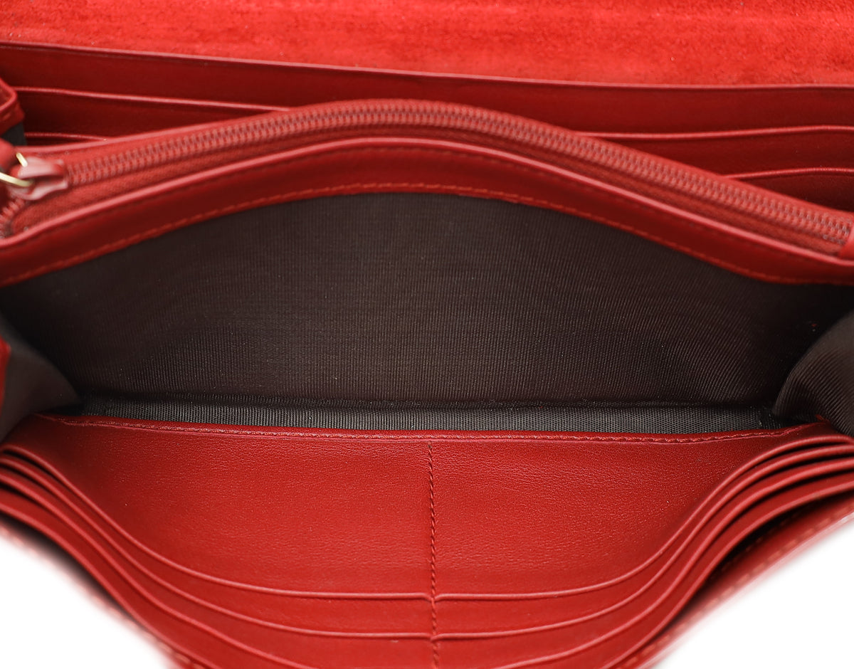 Gucci Red Microguccissima Nice Long Wallet