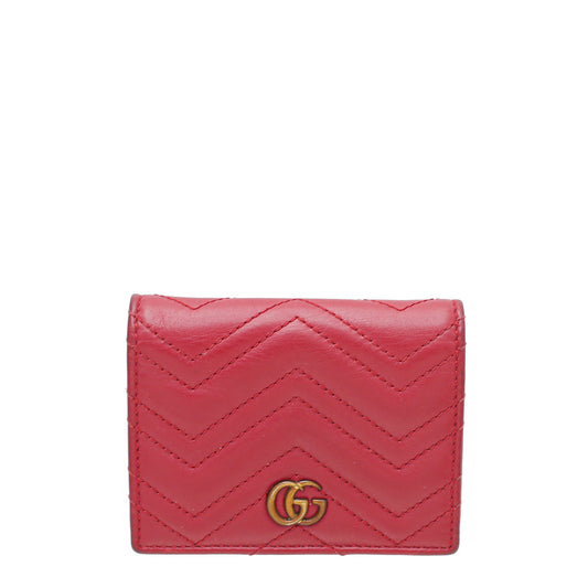 Gucci Red GG Marmont Card Case