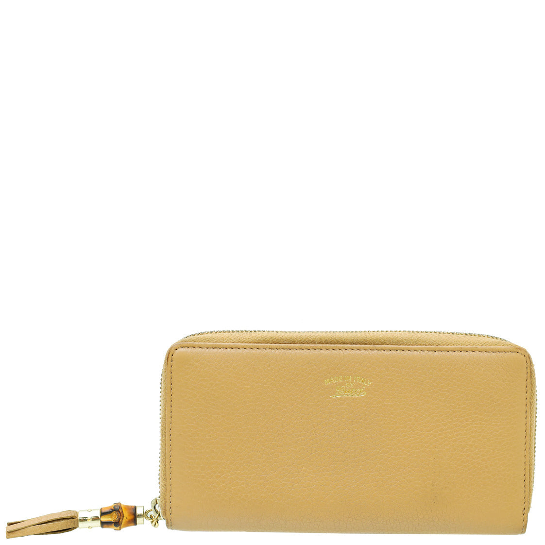 Gucci Nude Bamboo Tassel Zip Around Wallet