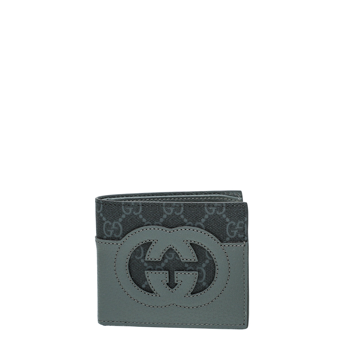 Gucci Dark Grey Cut-Out Interlocking G Wallet