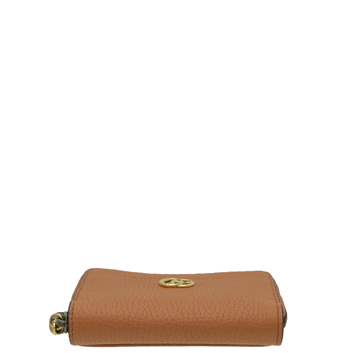 Gucci Brown Bamboo Double G Zip Card Case