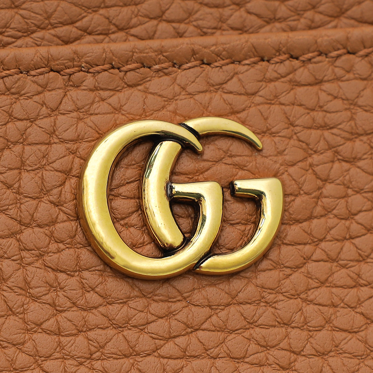 Gucci Brown Bamboo Double G Zip Card Case