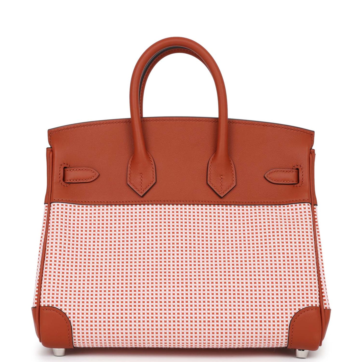 Hermes Quadrille Birkin 25 Sanguine Swift and Toile Palladium Hardware